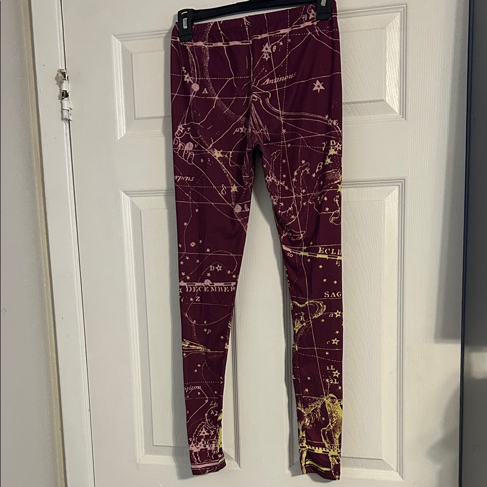 Sagittarius Burgundy Leggings